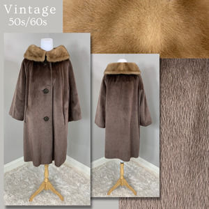 Vintage 50s 60s Coat Mohair Fur MidCentury Mrs Maisel Mod Rockabilly Fall Winter